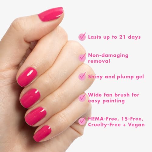 Olive & June Bestsellers Gel Polish Set | UV LED Nail Lamp Needed | Includes 6 Shades (HD, KMC, Pink Goldfish, Icing Is The Best Part, Prom, XOXO) + Gel Top Coat & Base Coat & Peel-Off Base HEMA-Free