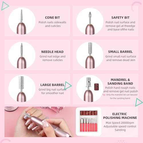 Major Dijit Acrylic Nail Kit with LED Lamp & Electric Drill - 12 Colors Acrylic Powder Monomer, Base/Top Coat, Tips/Glitter/Nail Charms | Nail Kit for Beginners with Everything