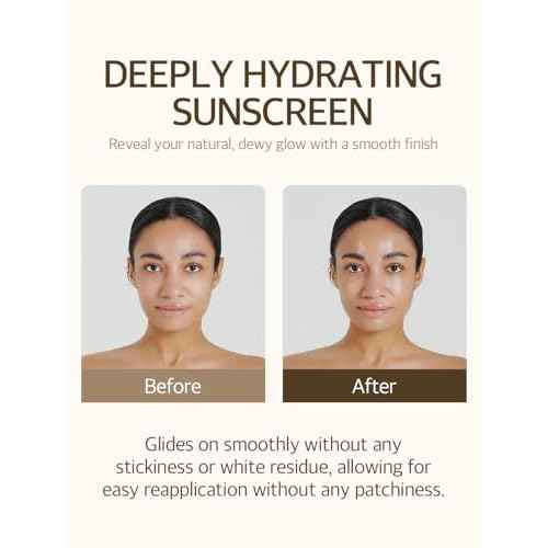 mixsoon Bean Sunscreen 1.69 Fl. Oz. / 50ml SPF 50 Airy Texture Type Lightweight No White Cast For Face Korean Glass Skin Care