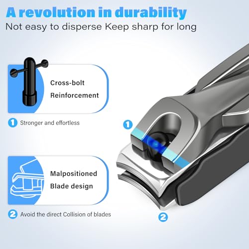 Nail Clipper with Catcher & Slant Curved Blade Nail Clipper