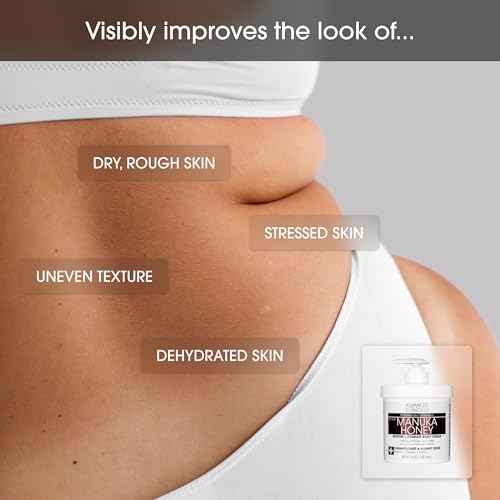 Advanced Clinicals Manuka Honey Body Cream For Women & Men | Body Butter Lotion For Extremely Dry Skin | Collagen Cream | Skincare Moisturizer Hydrating Balm Improves Look Of Aging Skin, 16 Ounce