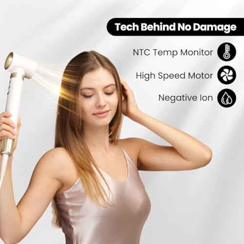 GLAMUP¢ç 6 in 1 Hot Air Styler, Tight Grip, Powerful High Speed Dryer, Volumizer, Blow Dryer Brush, Curling Volumizing Hair Styler Gift Set with Travel Bag