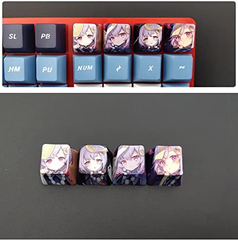 12 keycap Set, 5-Side Dye-subbed PBT R4 Keycaps, DIY Cherry Profile Keycaps for Gaming Mechanical Keyboard, Genshin Impact Qiqi Xiangling Ayaka
