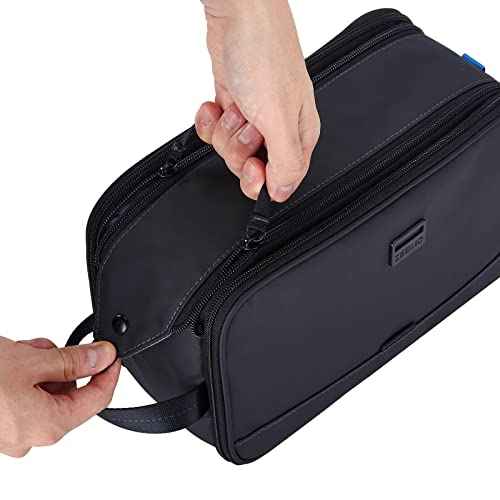 ZEEMO Travel Toiletry Bag for Men, Water-Resistant Double-Sided Full-Open Dopp Kit, Versatile Organizer for Shower and Hygiene Accessories, Bathroom Essentials, Cosmetics