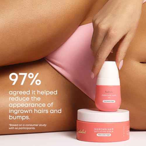 Bushbalm Ingrown Hair and Razor Bumps Routine - Moisturize and Soothe After Shave Skincare for Sensitive Areas - Includes Ingrown Hair Oil (30 ml) and Exfoliating Scrub (236 ml) - Watermelon Sugar