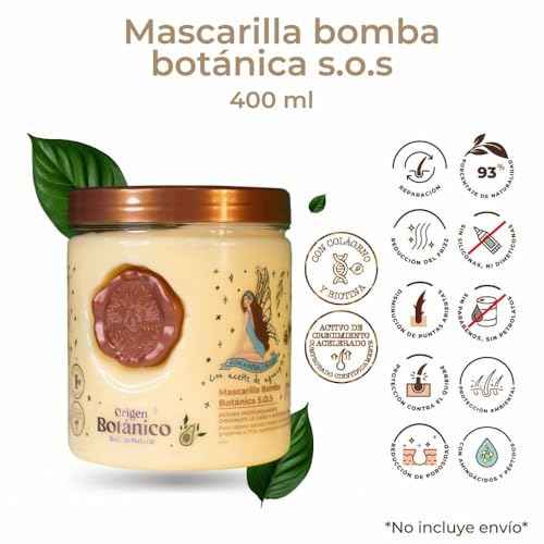 S.O.S. Botanical Bomb Mask 400 ml, Deeply repairs, reduces hair loss and accelerates growth. | Mascarilla Bomba Botanica S.O.S. 400 ml, Repara profundamente disminuye la ca?da y acelera el crecimiento