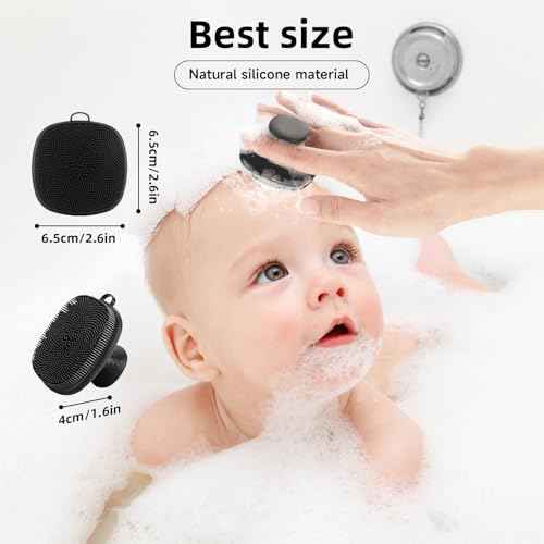 Face Scrubber, SANLESS Premium Silicone Face Scrubber Handheld Facial Cleansing Brush Skin Care Tools Body Scrubber Waterproof Face Brushes for Men Women Exfoliating, Black