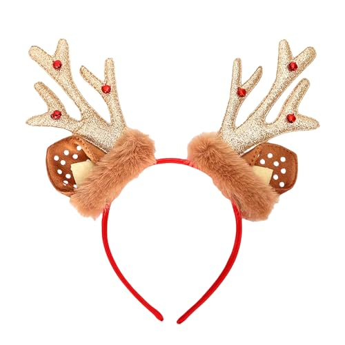 Macute Christmas Antlers Headband Deer Ears Headbands Party Cosplay Sequins Antlers Hair Band Christmas Hair Accessories