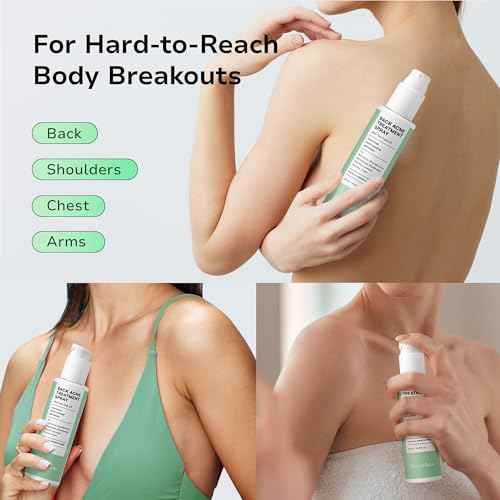 Back & Body Acne Spray Treatment: 2% Salicylic Acid & Tea Tree Oil Bacne Spray for Clear, Soothe & Moisturize - Effective for Men, Women, Teens with Back, Chest, Shoulder, Arm Acne