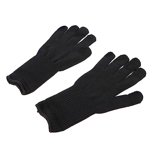 Hair Straightener Curler Gloves 2 Pack Heat Resistant Perm Gloves Anti-scalding Heatproof Black for Styling
