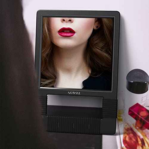 TASALON Hand Mirror, Handheld Mirror Unbreakable Shatterproof with Silicone Handle for Barber, Shower, Makeup and Salon - Black?