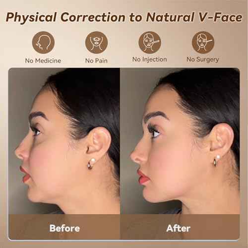 JUSRON V-Line Mask Chin Up Mask Face Strap, Soft Silicone Chin Strap V Shaped Face Mask 23-27 Inches (Pink)