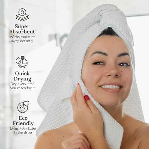 GILDEN TREE Waffle Towels Wash Cloths for Showering, Exfoliating Washcloth Face Towels, Quick Dry Towel Cotton Washcloths Set of 4, Classic Style (White)