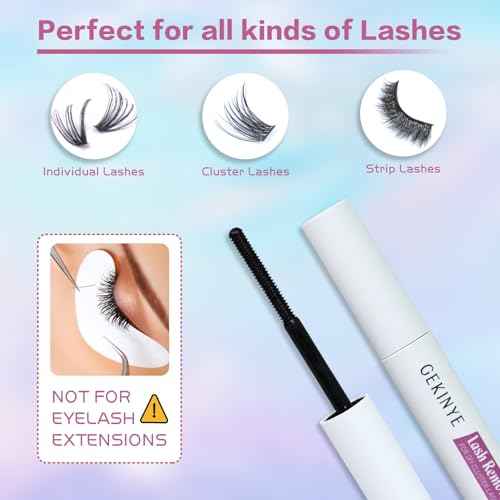Gekinye Lash Glue Remover 5ML: Lash Remover for Cluster Lashes False Lashes DIY at Home Eyelash Glue Remover