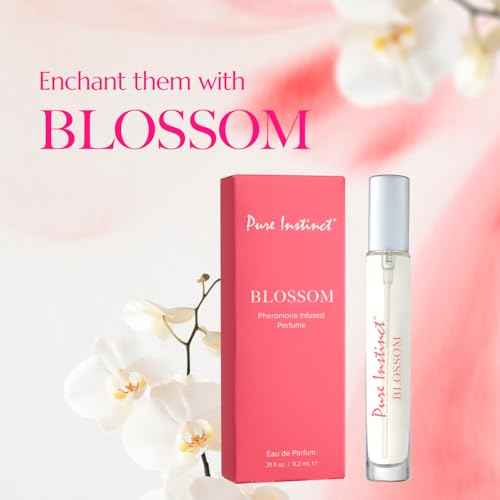 Pure Instinct BLOSSOM The Original Pheromone Infused Essential Oil Perfume Cologne - For Her Women - TSA Ready (Spray Bottle 0.31 Fl. Oz./9.2mL)