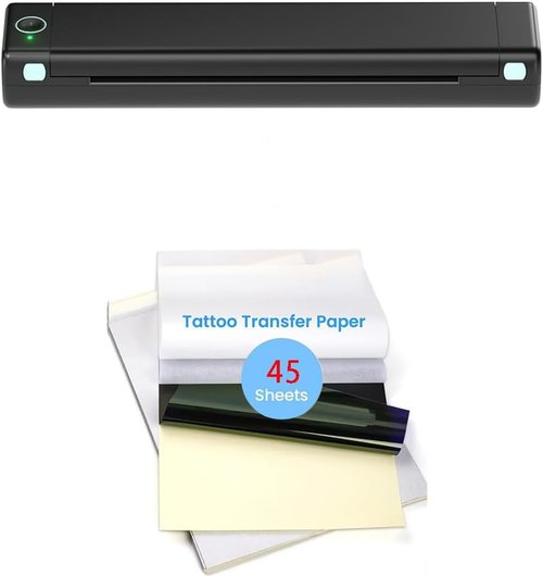 Phomemo M08F Wireless Tattoo Transfer Stencil Printer with 45 pcs Free Transfer Paper Tattoo Transfer Paper - Tattoo Printer Kit for Tattoo Artists & Tattoo Beginners