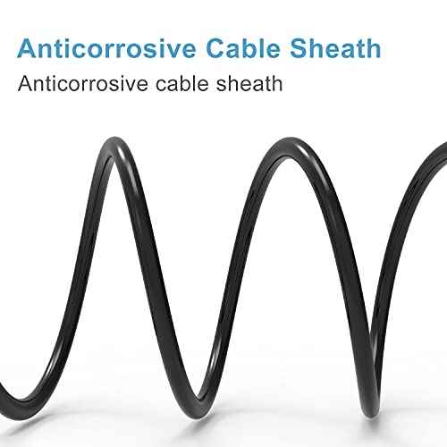 Ancable 6-Feet Tattoo Clip Cord, 6.35mm to RCA Connector Silicone Clip Cable, Suitable for Tattoo Pen & Rotary Machine, Black