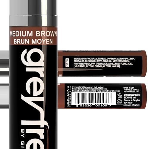 Root touch up hair mascara temporary cover conceal gray roots hair lines eyebrows mens mustache and beards Medium-Brown