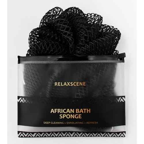 African Net Sponge Authentic - Exfoliating Back Scrub Bath Sponge with Knots - Afro Scrub Body Scrubber Exfoliator Washcloth - African Body Care Daily Use Shower Essentials