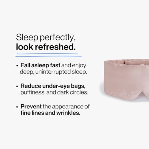 Dore & Rose Deep Sleep Mask Light Blocking, 23 Momme Mulberry Silk Eye Mask, Ultra Soft, Adjustable - Travel Sleeping Mask for Men & Women - Lotus