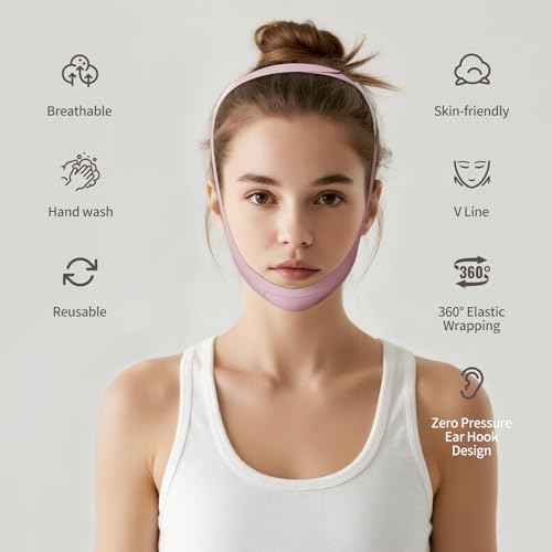 Double Chin Reducer for Jawline Shaper, Comfortable V Line Lifting Mask for Face Lifting and Firming, Chin Strap for Sleeping Prevent Sagging,1pcs