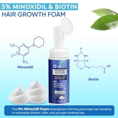 5% Minoxidil Foam for Men and Women, 5% Minoxidil for Men Foam, Minoxidil for Women Hair Growth (60ML)