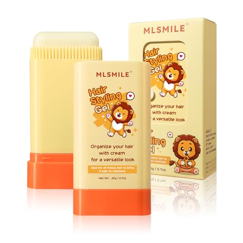 Hair Wax Stick for Baby Styling, 2-in-1 Design with Built-in Comb, Slick,for Kids Waxes, Moisturizing, Non-Greasy, Easy to Use, Compact and Portable