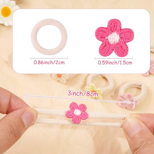 JOYOYO 30PCS 1 Inch Baby Girls Hair Ties with Flower,Soft Elastics Ponytail Holders Hair Accessories for Infants Toddlers Baby Girls