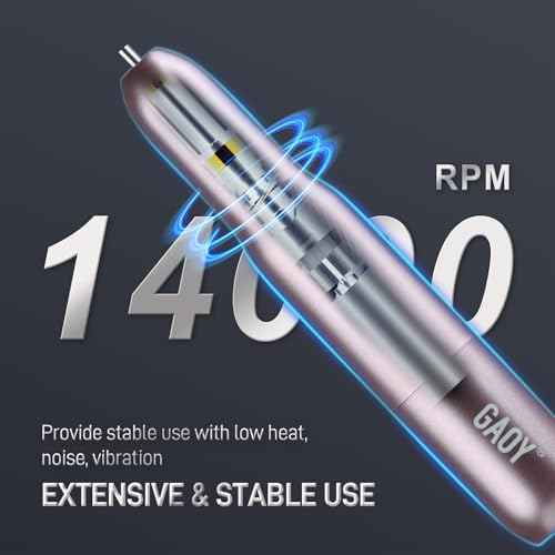 GAOY Electric Nail Drill for Acrylic and Gel, USB Electric Nail File, Portable Efile with Drill Bits, Manicure Pedicure Tools for Home Salon, Pink