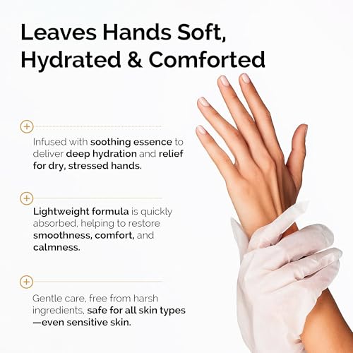 DLUX PROFESSIONAL Hand Masks - Moisturizing Fragrant Hand Mask Gloves, Protein Rich Moisturizing Gloves For Dry Skin, Single Use
