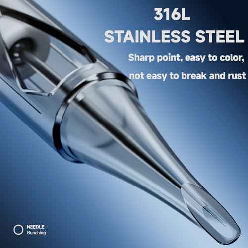 50 Pcs Disposable Tattoo Cartridge Needles #10 Bugpin Assorted Mixed Size Round Liner - 10 Pcs each of 3RL 5RL 7RL 9RL 11RL with Membrane Safety Cartridges for Rotating Tattoo Pen Machine Gun