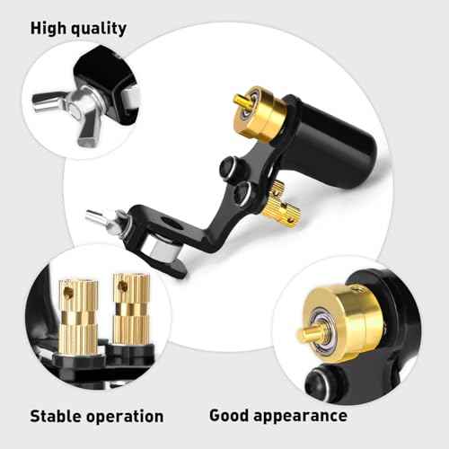 ATOMUS Tattoo Machine Shader & Liner Assorted Tattoo Motor Gun Kits Supply For Artists (Black)