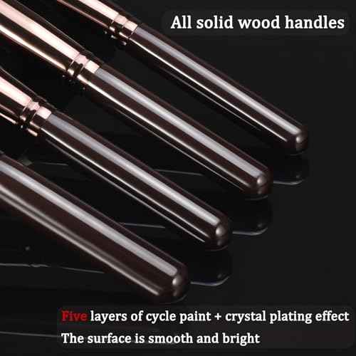 10 Piece Black brown Makeup Brushes - Wooden Handle with Soft Synthetic Bristles,for Face & Eye Makeup|Professional Makeup Brushes set for Women & Girls|