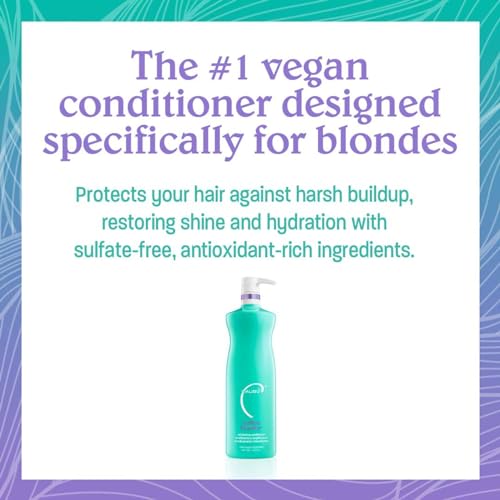 Malibu C Blondes Enhancing Shampoo & Conditioner Duo (33.8 oz) - Revitalizing Purple Shampoo & Conditioner for Hair Health + Brilliancy - Blondes Hair Care