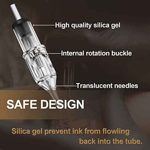 Tattoo Cartridges Needles - 40pcs Assorted Disposable Tattoo Needles Cartridge Magnum #12 5M1 7M1 9M1 11M1 Mixed 0.35mm for Tattoo Artists