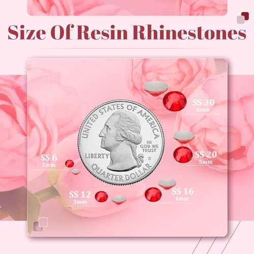 5000PCS 3mm Resin Rhinestones in Bulk (Red), Bedazzling Flatback Crystals for Crafts DIY Nail Decoration, Gems Charms for Tumbler Shoes Clothing Fabric with Pickup Pen and Tweezers