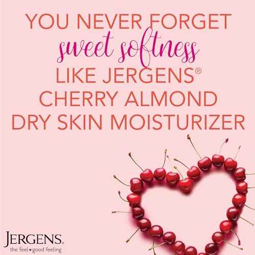 Jergens Original Scent Dry Skin Body Lotion, Hand and Body Moisturizer, Cherry Almond Essence, Dermatologist Tested, 32 Oz