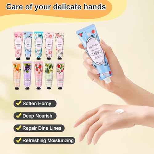 OFUN 20 Pack Hand Cream Gift Set for Women Mini Hand Care Lotion Travel Size for Dry Cracked Hand Plant Fragrance Hands Care Moisturizing Cream for Christmas Mother's Day Valentine's Day