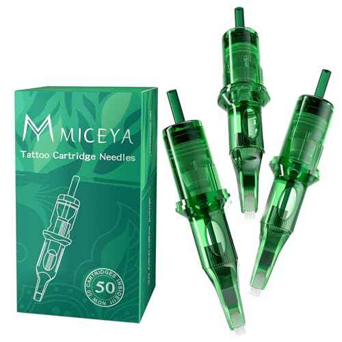 Glide 50pcs Assorted Tattoo Cartridge Needles - Disposable #10 Bugpin Curved/Magnum Tattoo Cartridge Needles with Membrane, Mixed Sizes 7RM 9RM 11RM 13RM 15RM for Rotary Tattoo Machine Pen