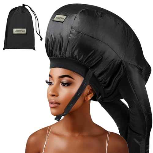 Hooded Hair Dryer Bonnet,Upgraded Dual-Tubes Even Heat Blow&Speed up Thick or Curly Hair Drying, Deep Conditioning at Home,Portable&Universal Diffuser Attachment Cap(Size L)