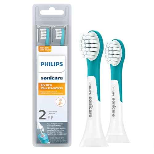 Philips Sonicare for Kids - Genuine Replacement Electric Toothbrush Heads, Compact Size, for Kids Aged 3+, 2 Pack, HX6032/94