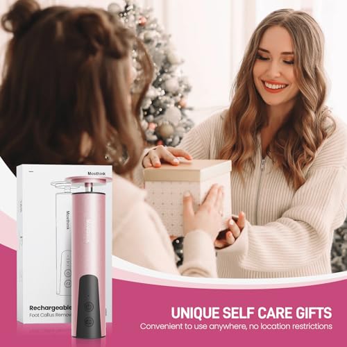 Electric Foot Callus Remover, 2 in 1 | 6 Speed Adjustable Foot File Nail Grinder with Sandpaper Disks, Professional Pedicure Tool for Feet Dead Skin, Self Care Gifts for Women Mom Lover Friends (Pink)