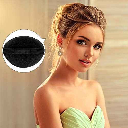 11 Pieces Hair Bump Sponge Volume Hair Bases Set Bump It Accessory for Volume Insert Styling Tools up Combs Clips Sponge Bun Updo Accessories for Women DIY Hairstyles(Black, Brown)
