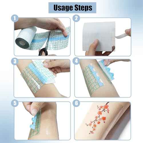 10 Yard Tattoo Aftercare Bandage - SOTICA 2 Rolls Second Skin Tattoo Cover (4 inch, 6 inch Wide) Tattoo Bandages Waterproof Tattoo Wraps for Healing Tattoo Cover for Swimming Tattoo Film for Shower