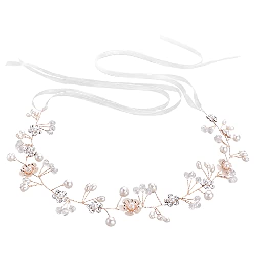 Yolev Flower Girl Headpiece - Bridal Bridesmaid Hair Accessories for Kids: White Flower Headband and Party Headdress
