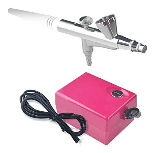 Airbrush Compressor Kit 3 Level Pressure Adjustable with 0.4mm Needle and Nozzle Single Action Airbrush Makeup System Beauty Face Paint Kit for Nail Body Paint