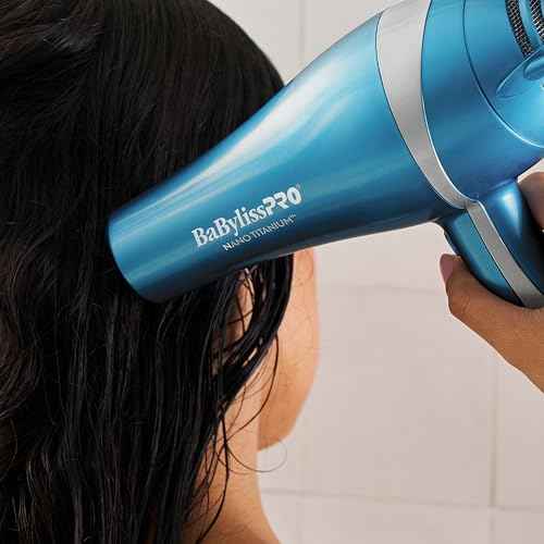 Nano Titanium 2000-Watt Blow Dryer with Concentrator Nozzle, Professional Grade Ionic Corded Styling Tool for Hair