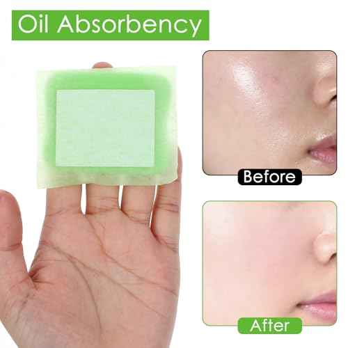 300 Sheets Oil Blotting Sheets for Face with Mirror and Puff | Face Oil Absorbing Sheet | Oil-Control Paper for Oily Skin | Summer Essentials for Women Absorb Excess Oil, Makeup Friendly