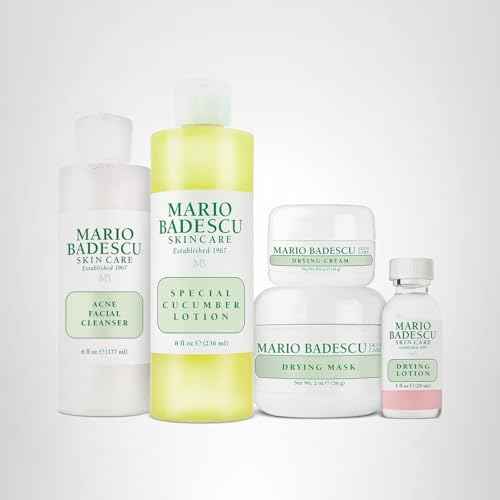 Mario Badescu Acne Control Face Kit with Facial Cleanser, Toner, Mask, Drying Lotion & Cream | Skin Care Set Ideal for Combination, Troubled or Oily Complexion