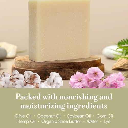 360Feel Clean cotton Soap 5 oz Castile Handmade Soaps -Refreshing Spring scent- Essential Oil Natural Mans Soap bar- Anniversary Wedding Gifts- Made in USA-Gift ready Cotton Blossom